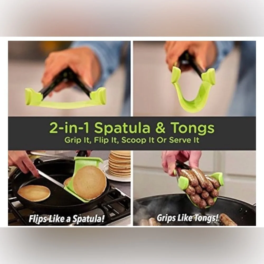 NWOT Kitchen Bundle- 2 Clever Tongs Silicone Spatula Tongs & Herb Scissors